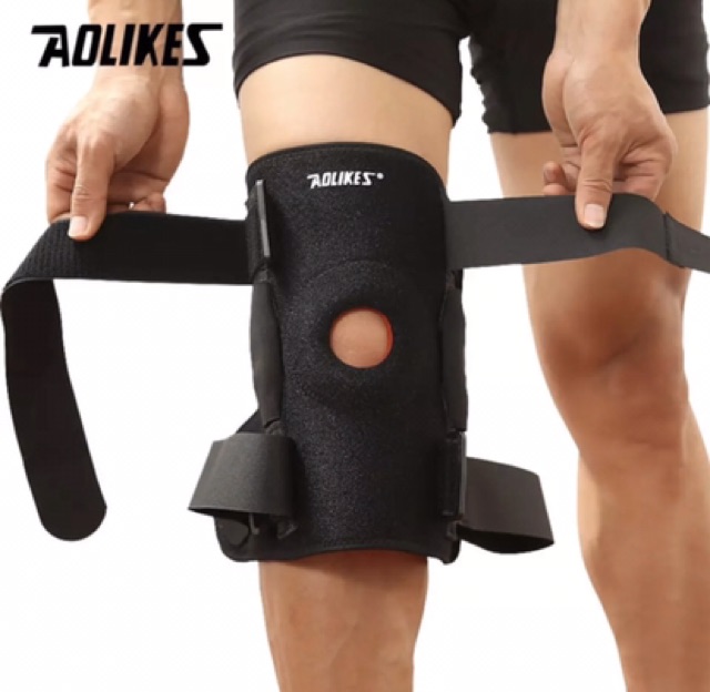 7907 AOLIKES KNEE SUPPORT WITH ALUMINIUM PLATE PAD WRAP DEKER LUTUT