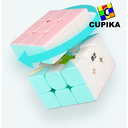 Rubik 3x3 QIyi  3x3x3 MACARON Stickerless Pink muda Soft yongjun moyu