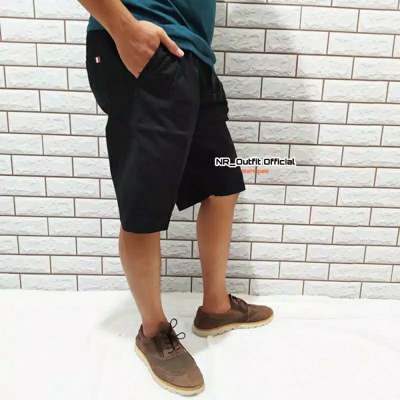 Celana Rip Cinos Pendek Pinggang Karet Chino cowok Chinos Stretch Size 27-38 NR_Outfit Official COD