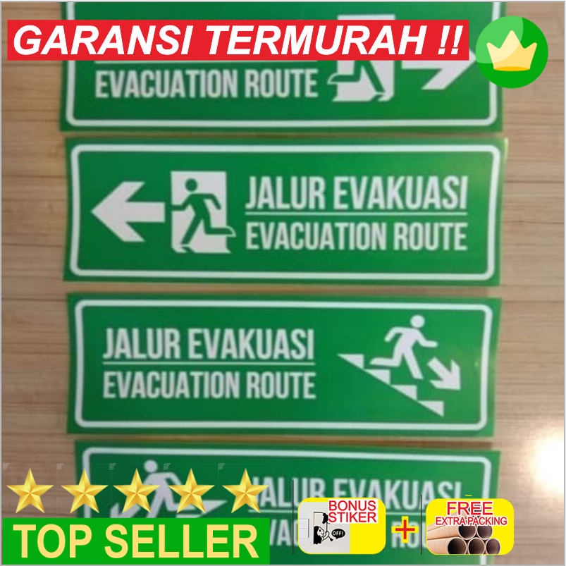 

Murah Stiker rambu Evakuasi K3 ( 2 bahasa ) 10x30 - Stiker Elegan