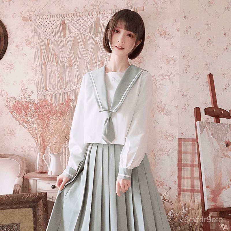 OrtodoksJKSeragam Rok Lengan Panjang Jepang Seragam Sekolah Pakaian Bisnis Sailor Suit Kemeja Lengan