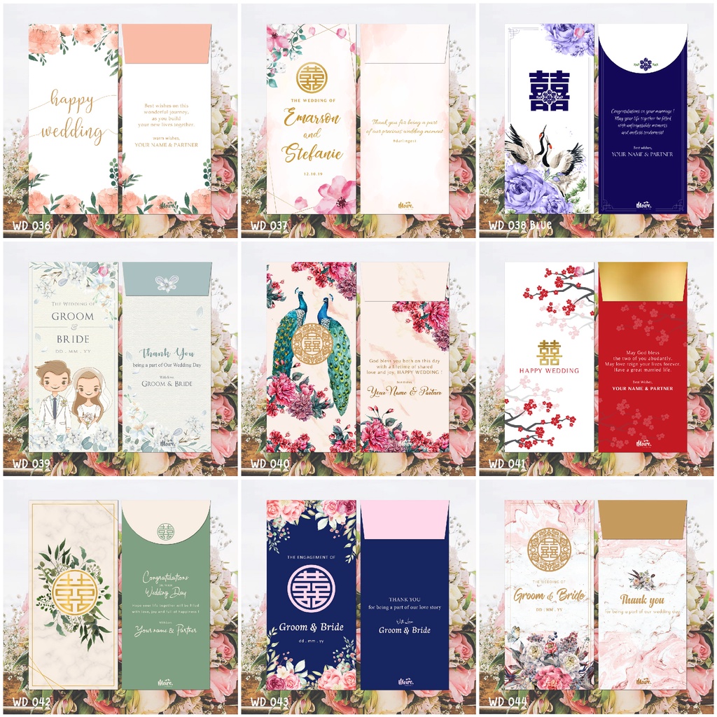 

Custom Angpao Wedding | Angpao Sangjit | Amplop Uang Seserahan | Angpao Kondangan (MPWD Collection 005)