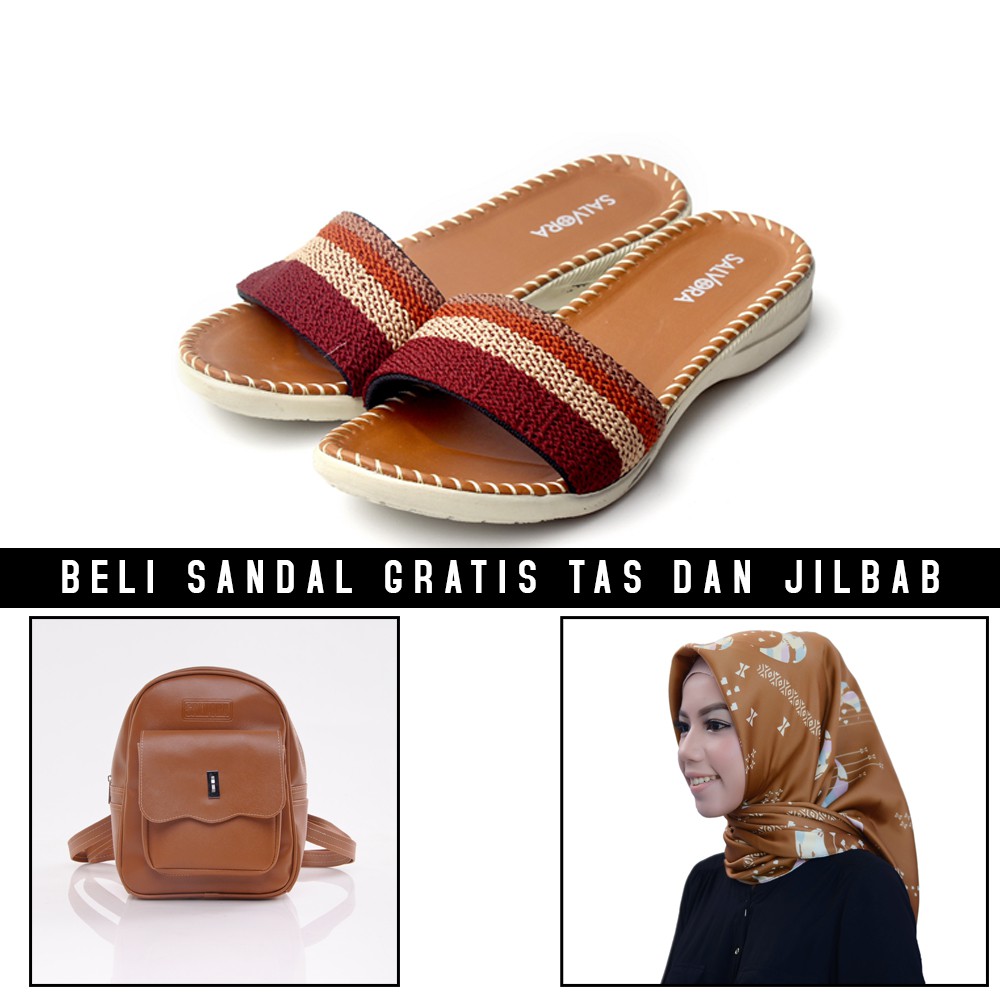 Nimis Footwear sandal wanita SW04 GRATIS tas SV01 dan jilbab MX