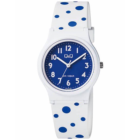 SALE Jam Tangan Wanita Casual Rubber Motif Corak Bulat Analog Original Q&amp;Q QNQ QQ VP46 Series