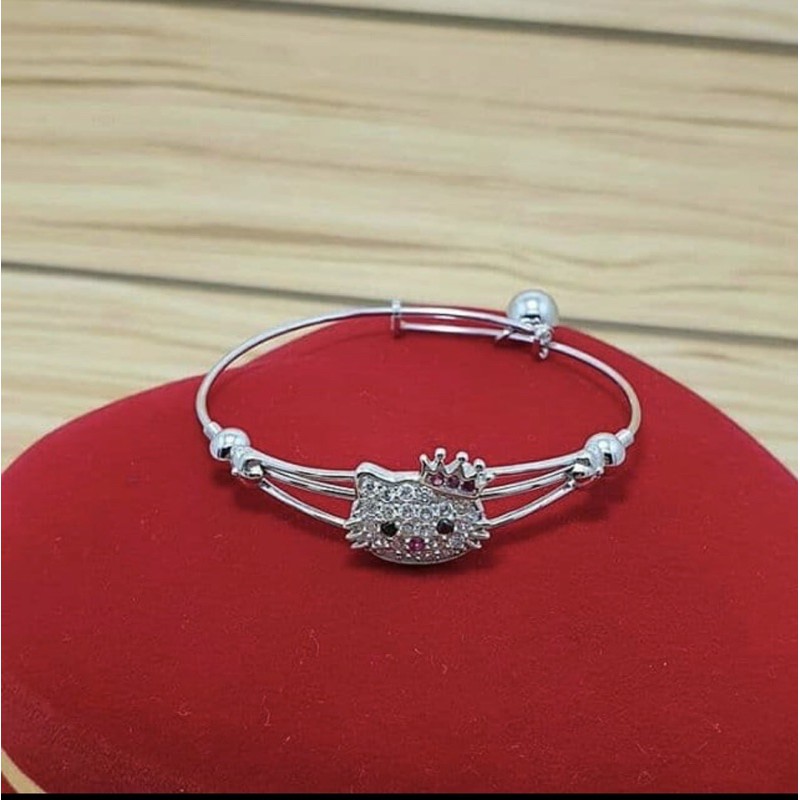 Gelang tangan anak hellokitty gelang tangan bayi gelang tangan perak 925 lapis emas putih