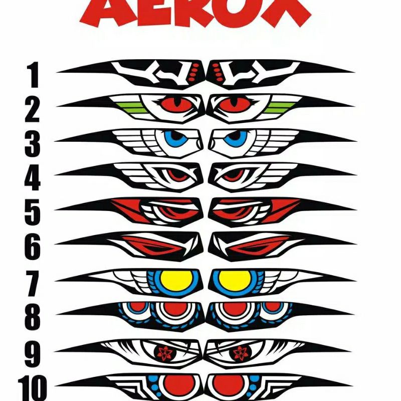 stiker variasi lampu mata AEROX 155 OLD
