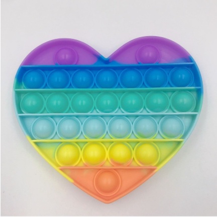 simple dimple pop it rainbow mainan  pop its round fitged Toy Push bubble-LOVE