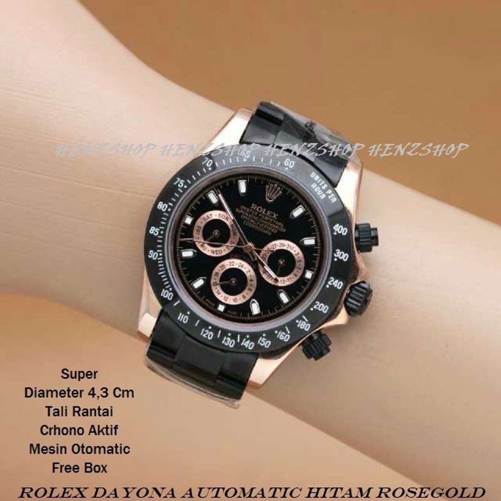 Dijual JAM TANGAN ROLEX DAYTONA AUTOMATIC HITA ROSEGOLD SUPER Murah