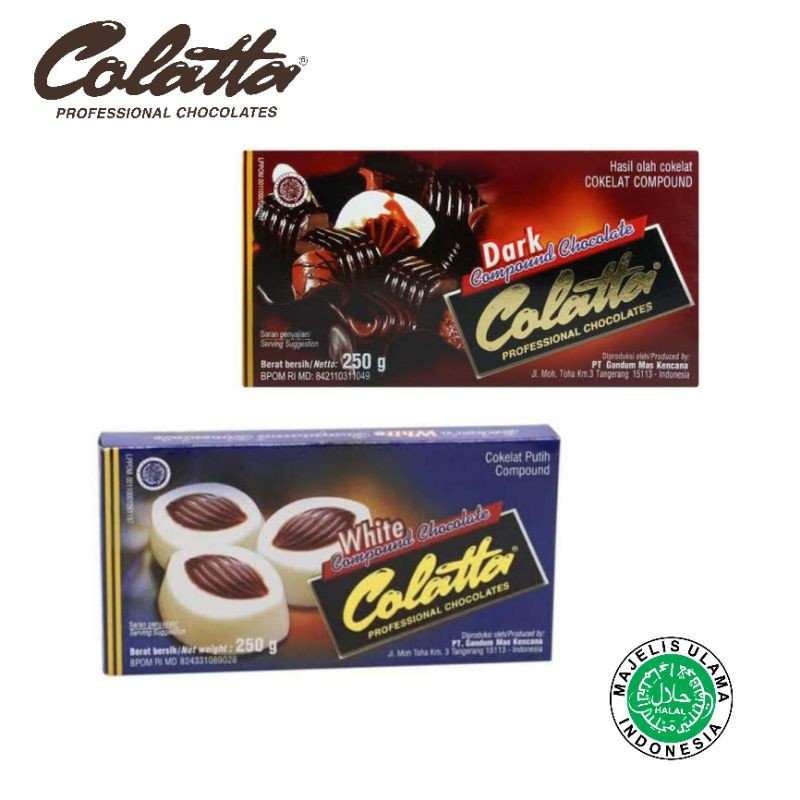 

COKLAT COLATTA DARK - WHITE CHOCOLATE COMPOUND 250GR / COKLAT MASAK COLATA COLLATA