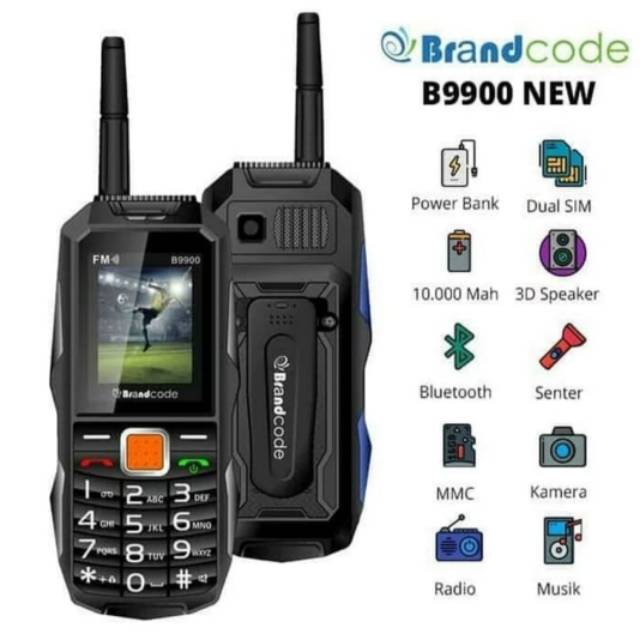 Brandcode B9900 new hp powerbank dual sim