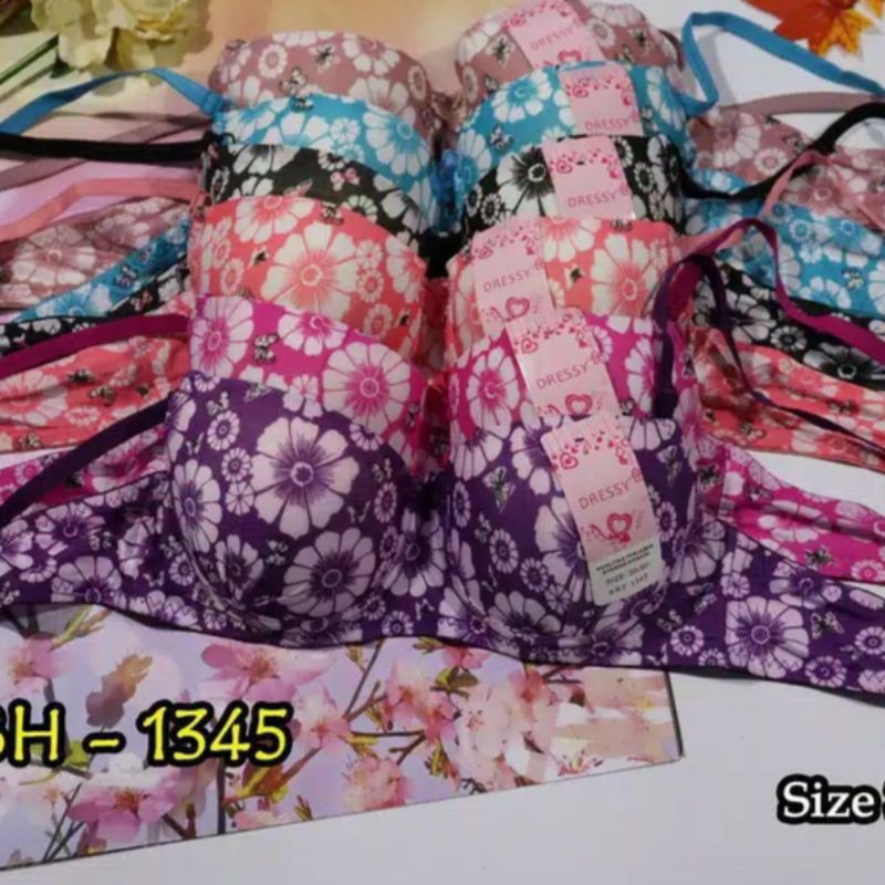 BRA KAWAT / BH WANITA BUNGA / FLOWER / BRA MOTIF HALF CUP/ DEWINYA UNDERWEAR