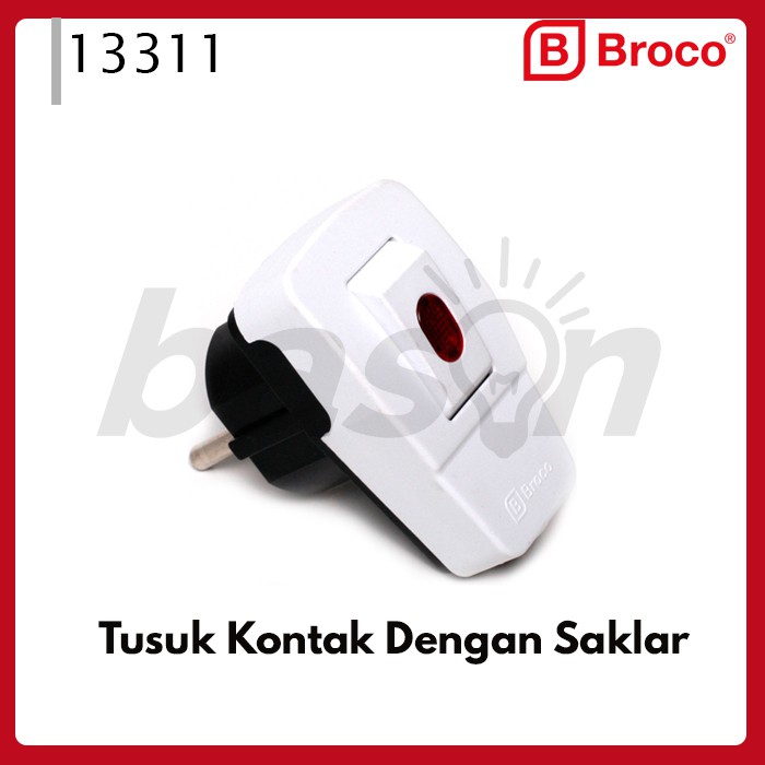 BROCO 13311 STD Plug Switch White - incl. tombol on off