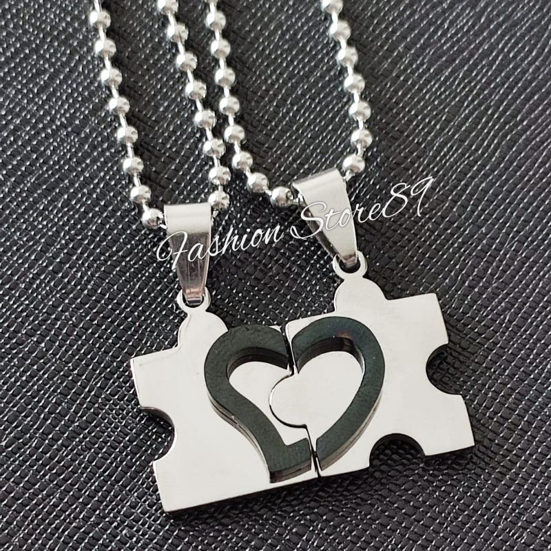 Kalung Liontin Couple Love Titanium Impor Bestquality Bestseller fashion Couple Kalung pasangan titanium