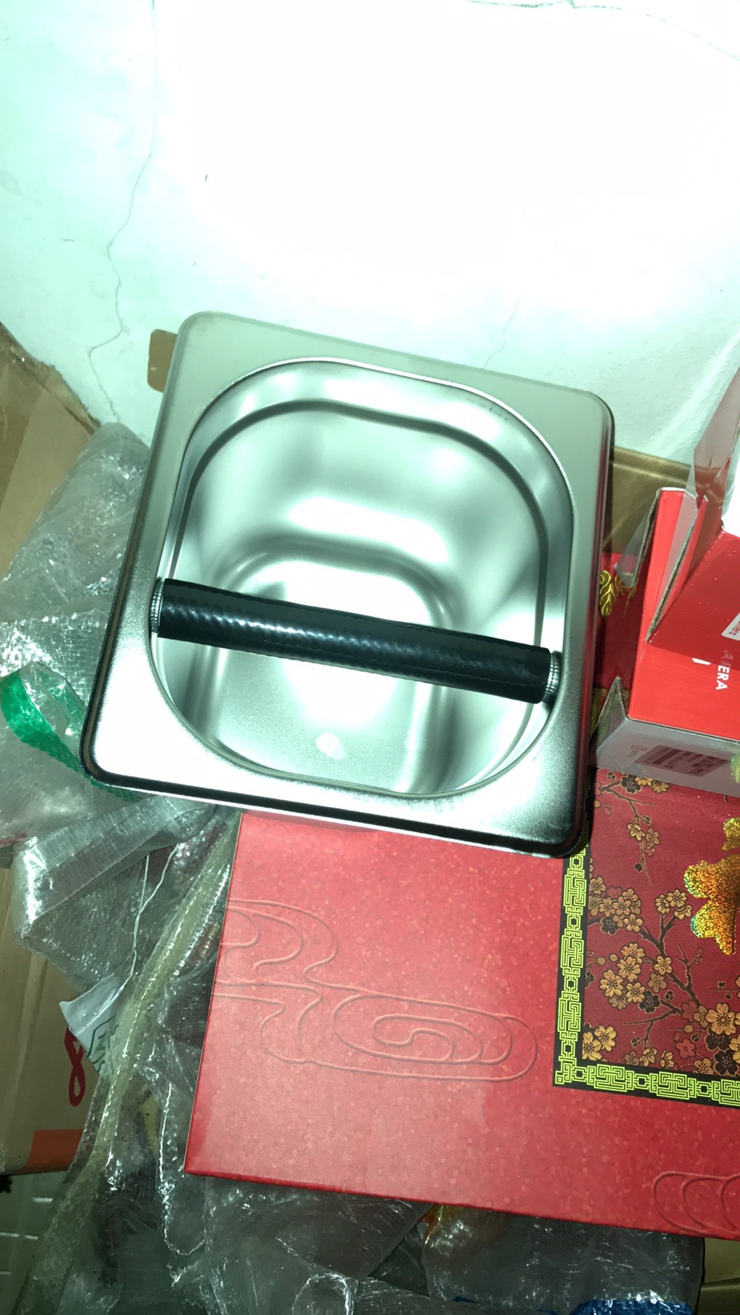 Box Wadah Kopi Espresso Knock Box Container Barista Onetwocups- Kb1 Silver