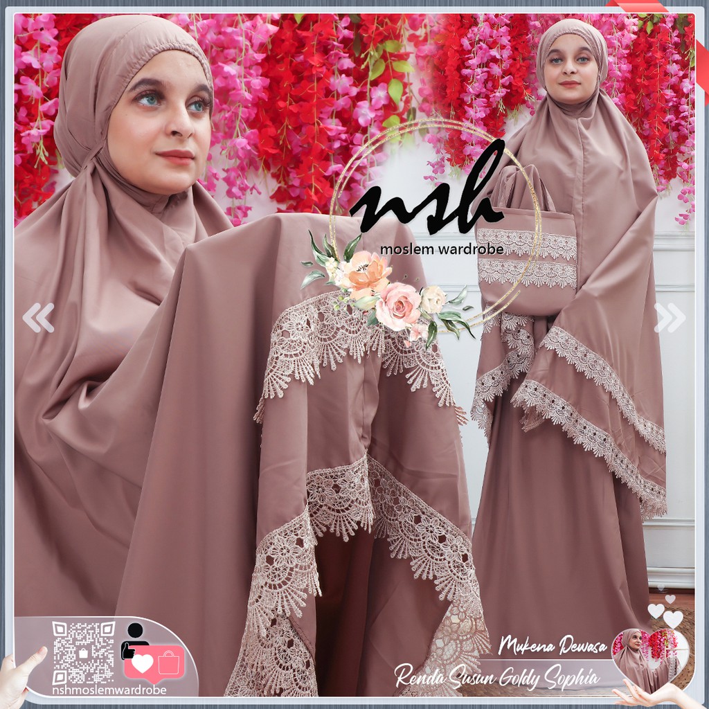 [𝓷𝓼𝓱] Mukena Dewasa Renda Susun Goldy Sophia