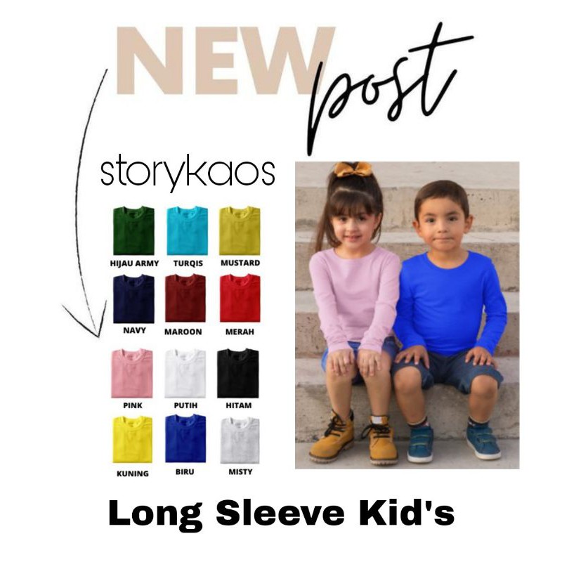 KAOS PANJANG ANAK / KAOS PANJANG ANAK LAKI / KAOS PANJANG ANAK PEREMPUAN / KAOS  POLOS ANAK