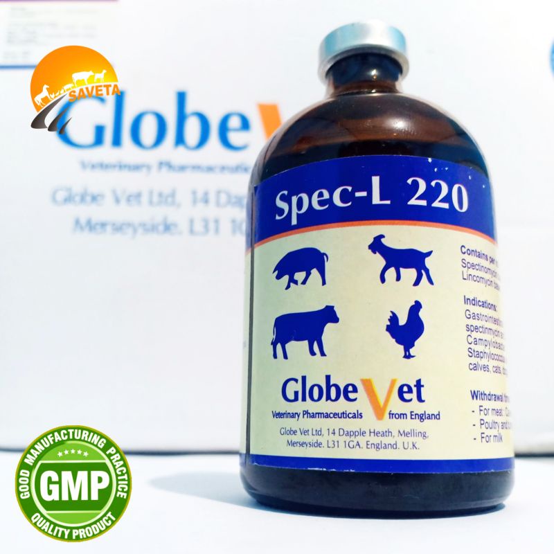 (1 box isi 12 btl @100 ml) Spec-L 220® - Obat Pernafasan Lyncomycin & Spectinomycin Injek