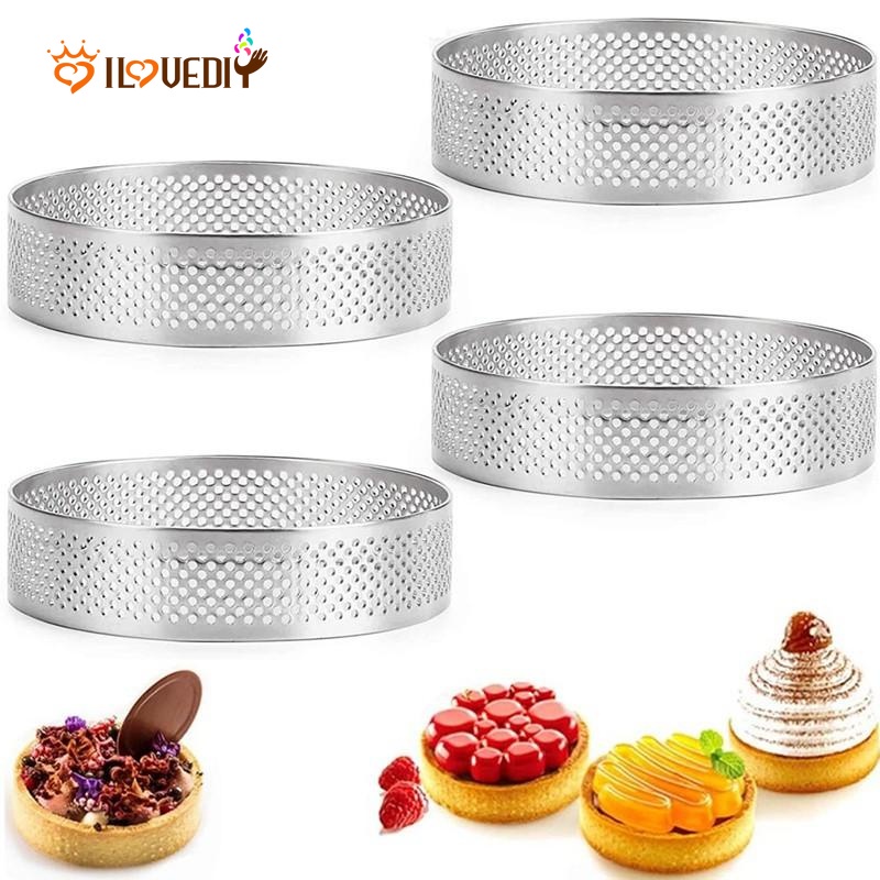 Cetakan Kue Mousse Bentuk Bulat Persegi Segitiga Oval Bahan Stainless Steel Ukuran 10cm