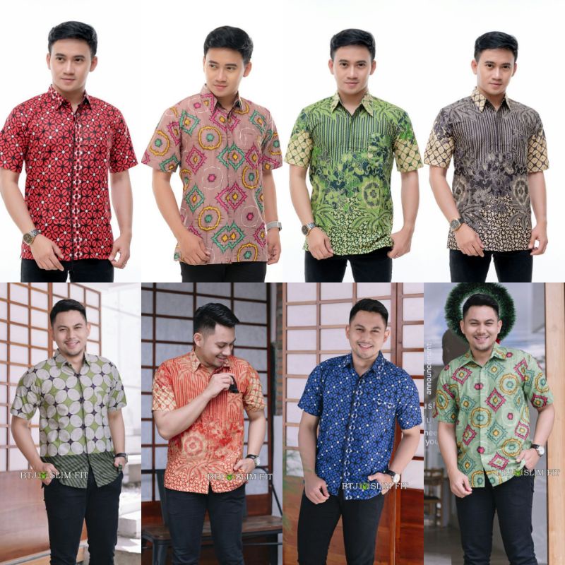 022 Zahira Batik HRB026 Kenongo Hem Kemeja Batik Pria Lengan Pendek