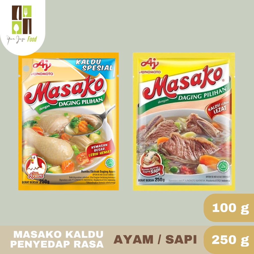 Masako Kaldu Penyedap Rasa Ayam / Rasa Sapi MSG [100g/250g]