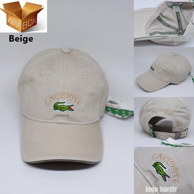 Ready Stok - Topi Baseball Lacoste 5 Warna Wimbledon The Championships - Beige
