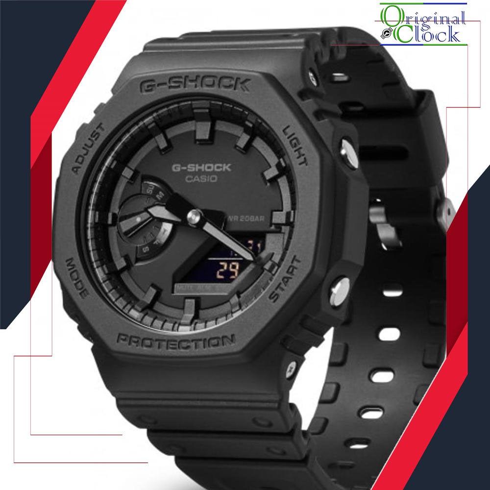 JAM TANGAN PRIA WANITA | RANTAI | KULIT | KARET | MURAH | PRIA GSHOCK TYPE GA2100 BLACK RUBBER STRAP