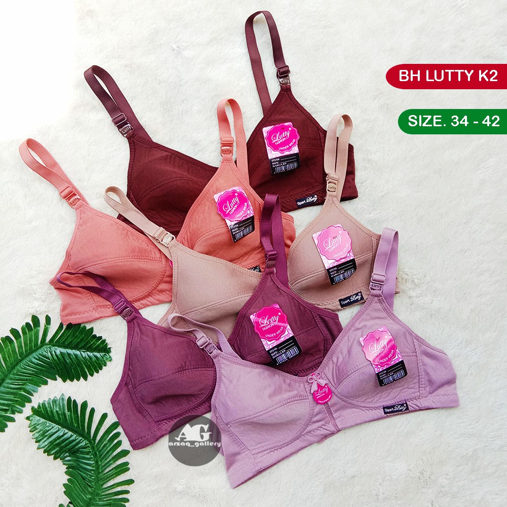 Bra Sport Lutty Kancing 2 Tanpa Busa | BH wanita dewasa lutty