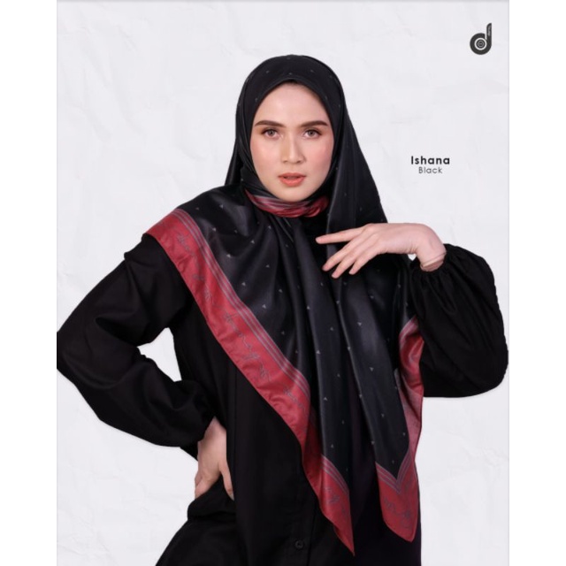 HIJAB DEENAY || Ishana Black Voal Printed Scarf