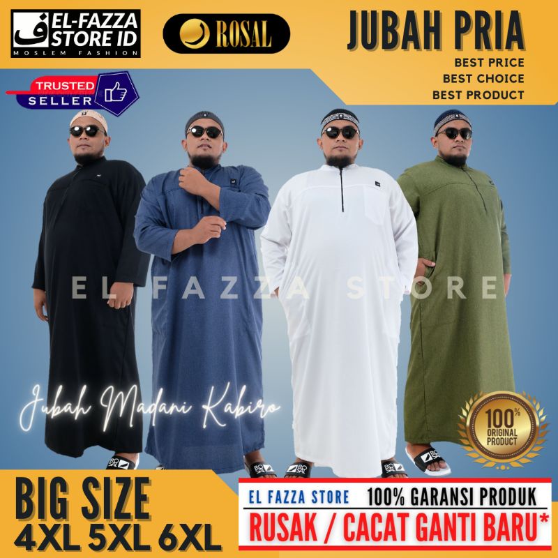 BARU JUBAH GAMIS PRIA LENGAN PANJANG MUSLIM ARAB AL HARAMAIN ROSAL MADANI KABIRO BIG SIZE JUMBO UKUR