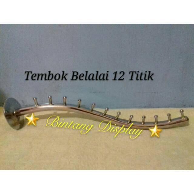 Gantungan Baju Suling Tembok  Belalai 12Titik / Hanger Suling Tembok Belalai 12titik