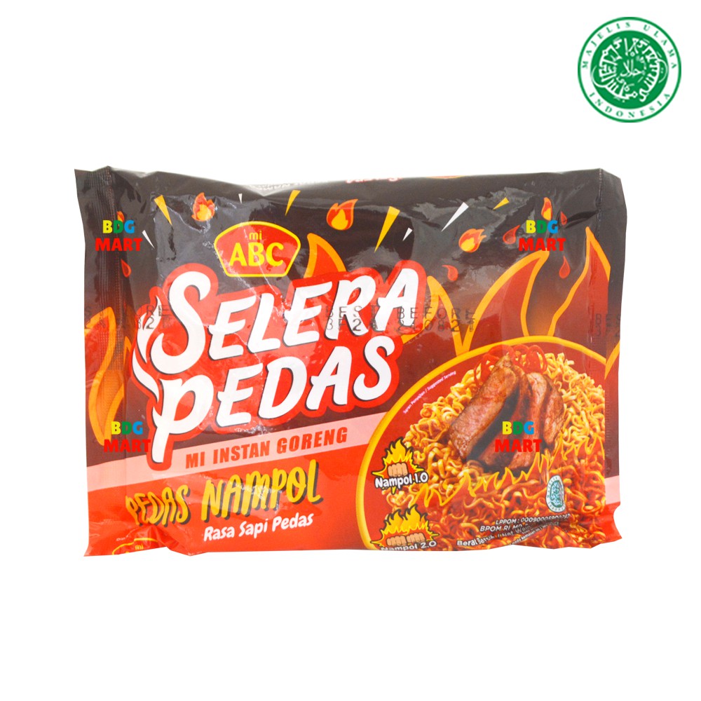 

ABC Selera Pedas Nampol Rasa Sapi Pedas Mie Instan Goreng Halal MUI - 80gr