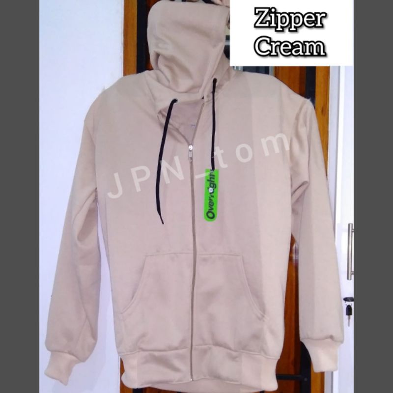 Jaket Hoodie Zipper Big Size Sweater Jumbo Warna Cream Ukuran Besar XXL XXXL XXXXL Switer Sleting Pria Wanita 2XL 3XL 4XL Ld 120 Ld 130 Krem Latte Sage Bahan Tebal Original Premium Lokal