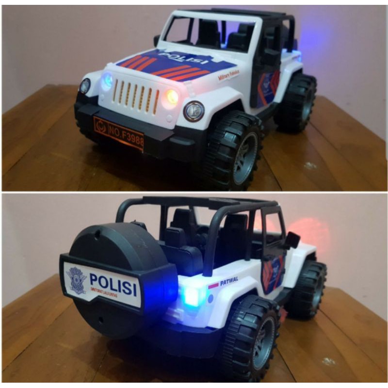 Mainan Mobil jeep Polisi Suara Lampu