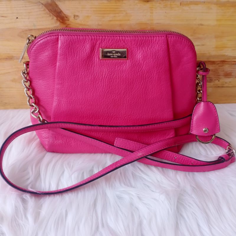 Tas KS preloved ll kate spade new york ll kate spade sling ll ks sling rantai ll ks pink ll tas slin