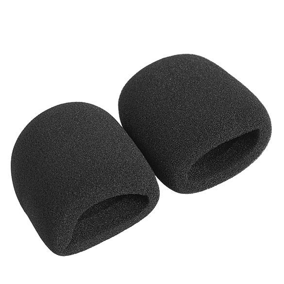 10pcs Cover Pelindung Mikrofon Audio Bahan Busa Spons Warna Hitam