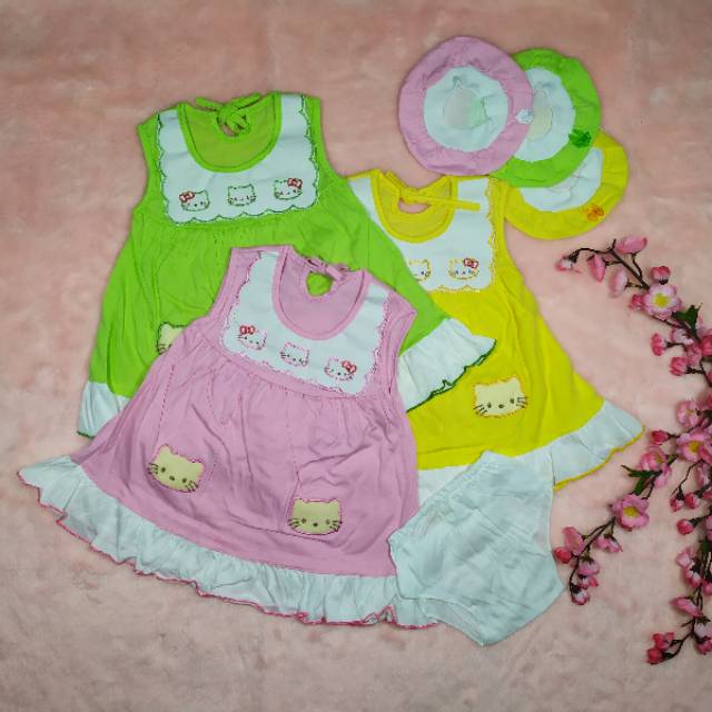 Pakaian Bayi Perempuan Size 0-12bulan Free Topi / Baju Setelan Anak Perempuan / Baju Anak Lucu