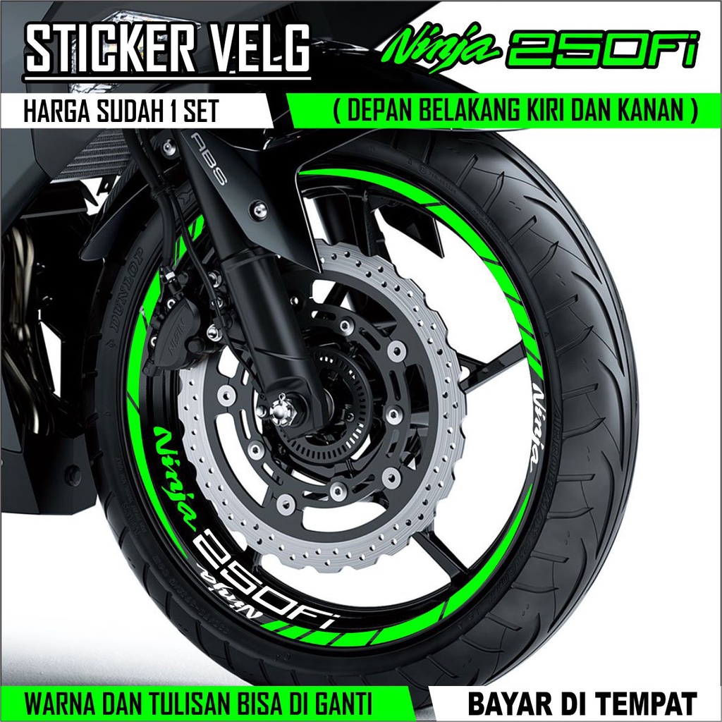 Stiker velg custom kawasaki ninja 250 fi injeksi sticker lis whell rim A6