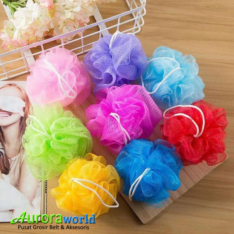 AURORAWORLD Shower Puff / Spons Mandi kualitas Super lebih Tebal / Busa Mandi Spons Kamar Mandi