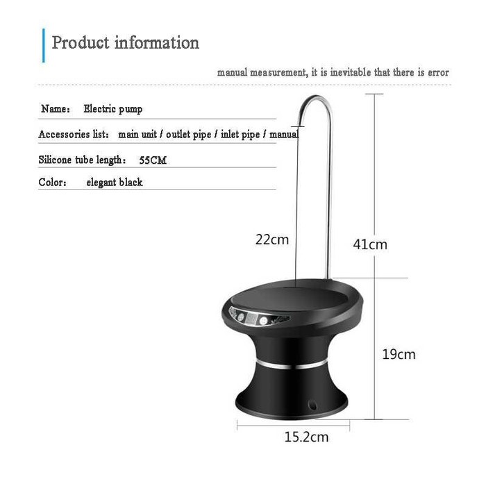 Dispenser Air Galon Elektrik USB Rechargeable Water Pump - S3 -DL84