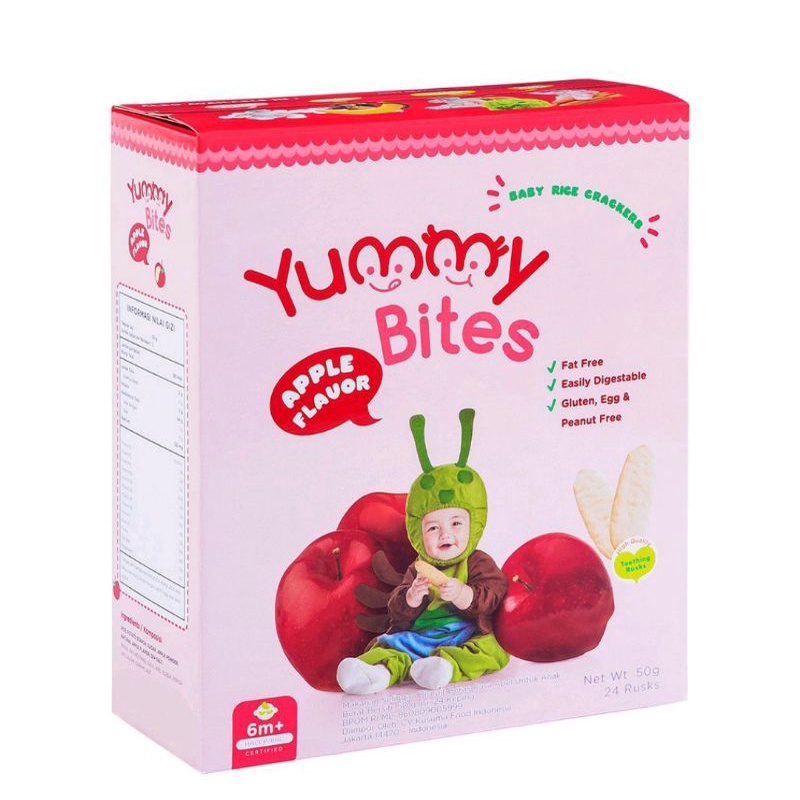 Yummy Bites baby rice crackers 50 gr/ Yummy bites snack makanan bayi