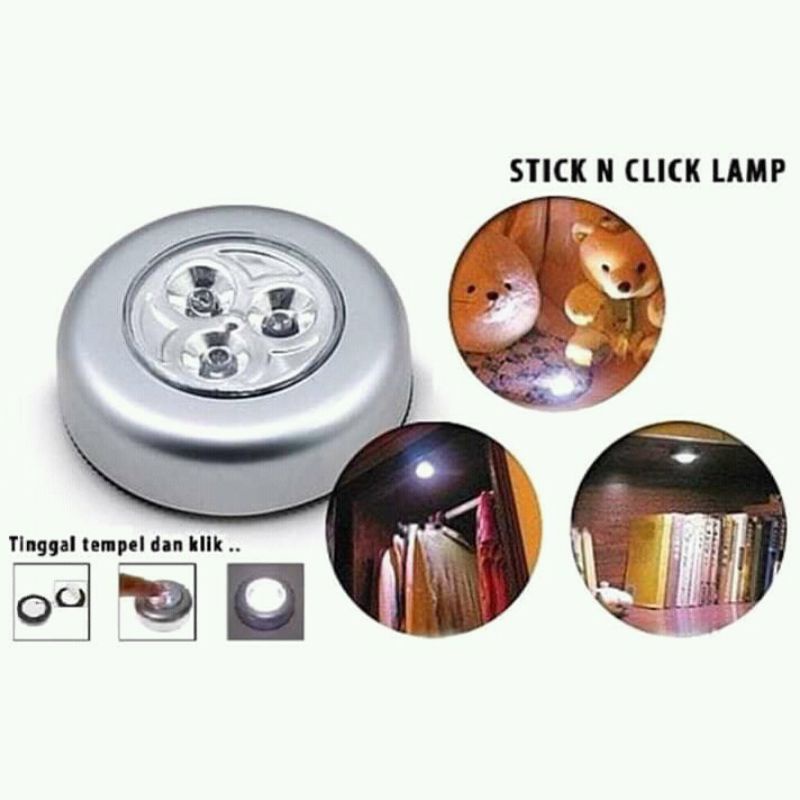 Surya Lampu Lemari LED Tempel Stick &amp; Touch Lamp 3 Mata LED SURYA Stick N Click Emergency LED SNI