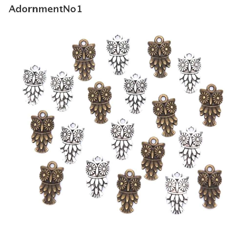 (AdornmentNo1) 10pcs / Set Liontin Bentuk Burung Hantu Bahan Alloy Gaya Vintage Untuk Kerajinan Tangan DIY