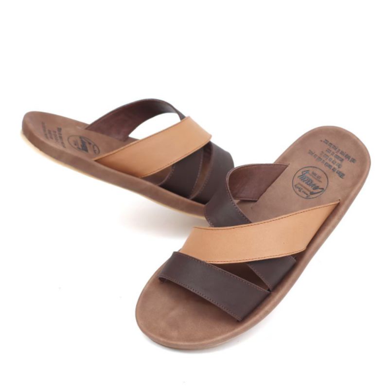 POULSEN BROWN Sandal pria kulit asli cevany original handmade sandal jepit kulit pria bisa COD