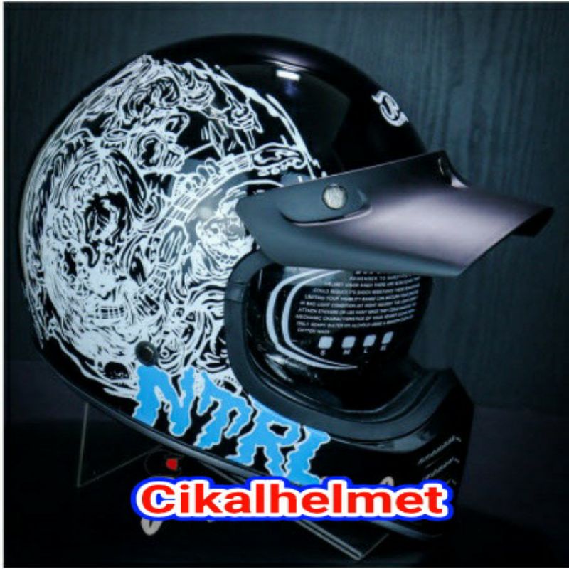 JPX HELM JP SIGNATURE NETRAL | SUPER BLACK | RETRO CLASSIC DDRING