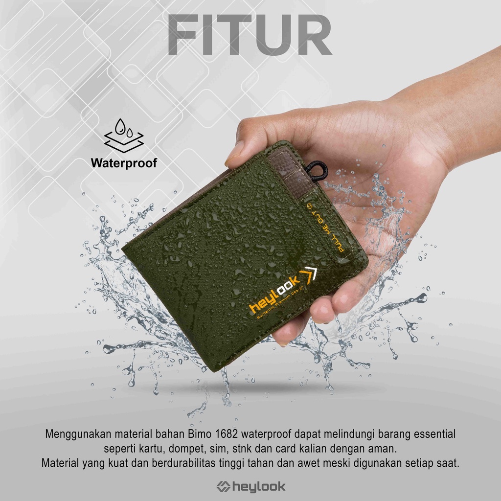 HEYLOOK Project - Dompet Pria Pendek DEXTER Waterproof Dompet Cowok Lipat Anti Air Dompet Kartu Uang ATM Distro Terbaru