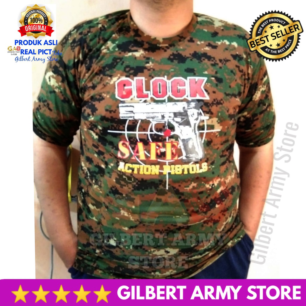 Kaos Loreng Jumbo Gambar Glock Motif Marpat Gilbert Army Store Tshirt Murah Militer jumbo