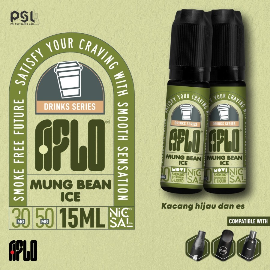 MOVI AFLO MUNG BEAN ICE 15ML AFLO SALT NIC BERCUKAI