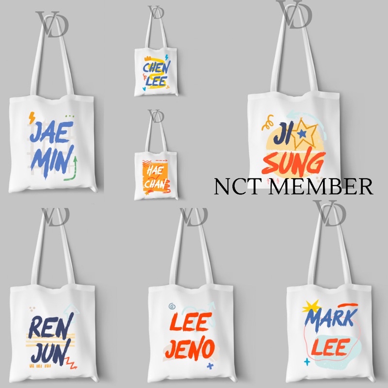 Tote bag totebag Kanvas Bergambar Tulisan Nama NCT Dream nct 127 nct cafe / tas belanja