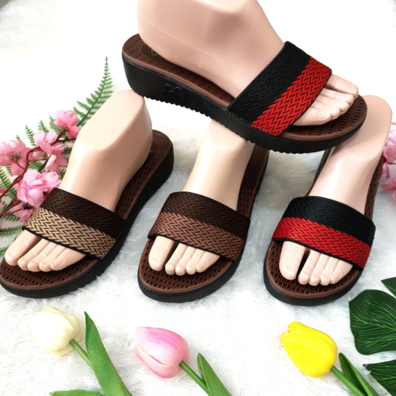 sandal wanita turki cantik. sol love elegant 3cm ringan. motif 2 warna. Felonie MRJ 01