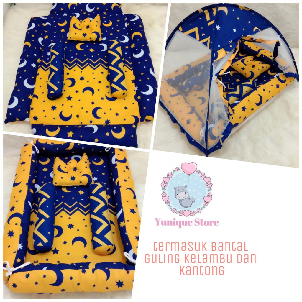 BEST-SELLER Kasur Bayi Kelambu dan-Tenda Motif Archery x Polkadot-navy CBNK 029 PLUS NON FURING-7